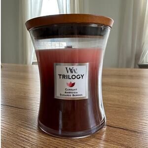 Woodwick Trilogy Currant, Ambrosia, & Sugared Berries Full Size 9.7 OZ